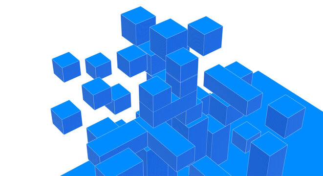 abstract modular architecture 3d rendering	

