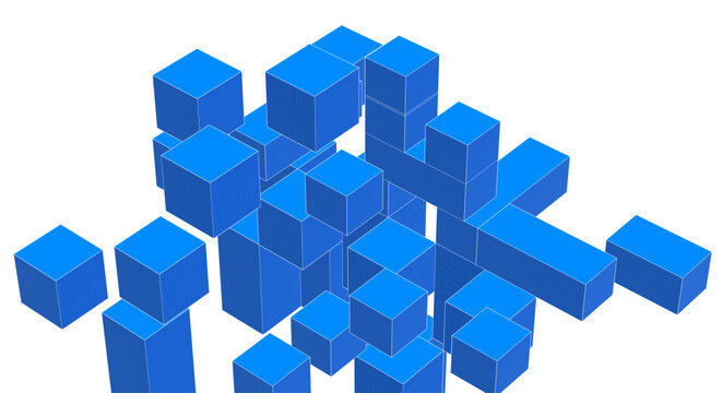 abstract modular architecture 3d rendering	
