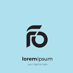 Aufkleber - Modern, simple, and minimalist FO initial letter monogram logo