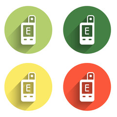 Poster - Set Light meter icon isolated with long shadow background. Hand luxmeter. Exposure meter - a device for measuring the brightness. Color circle button. Vector