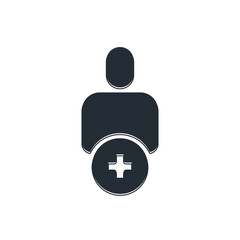 Fototapete - Black Add to friend icon isolated on white background. Vector
