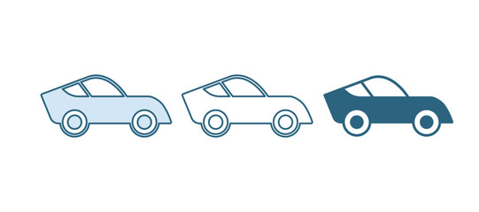 Aufkleber - Blue Car icon isolated on white background. Vector