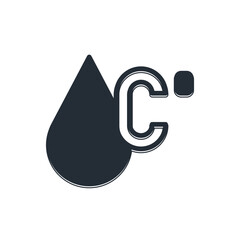 Poster - Black Water temperature icon isolated on white background. Vector