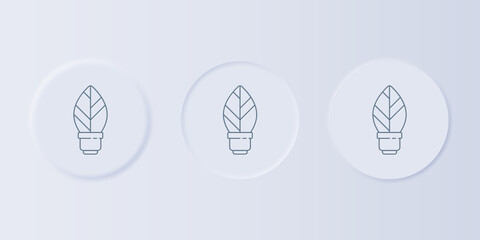 Fototapete - Grey Light bulb with leaf icon isolated on grey background. Eco energy concept. Alternative energy concept. Set icons in square buttons. Vector