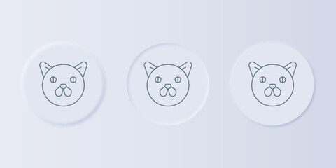 Poster - Grey Cat icon isolated on grey background. Animal symbol. Set icons in square buttons. Vector