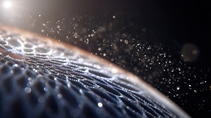 Poster - Solar concentrator skin revealing intricate layering, luminous texture, and advanced design highlighting renewable energy innovation and efficiency potential