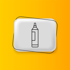Aufkleber - Black Marker pen icon isolated on yellow background. Silver rectangle button. Vector