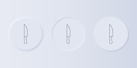 Poster - Grey Knife icon isolated on grey background. Cutlery symbol. Set icons in square buttons. Vector