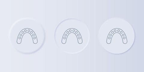 Fototapete - Grey Mouth guard boxer icon isolated on grey background. Set icons in square buttons. Vector