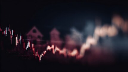 Poster - Vibrant financial chart comparing returns on property  s and bonds