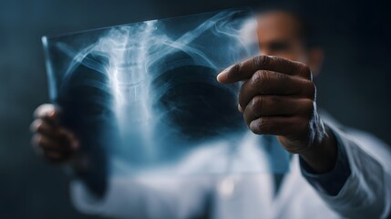 Poster - Doctor examining an X ray of a broken bone