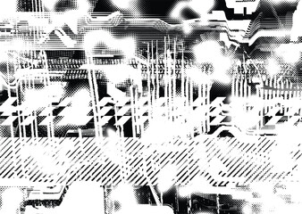 Poster - Grunge urban background. Vector. Textured banner . Futuristic digital background. Grungy effect . Abstract,splattered , dark, dirty,cyber punk poster for your design. 