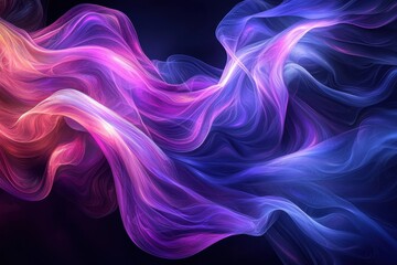Poster - Vibrant Abstract Digital Artwork with Flowing Illuminated Colors