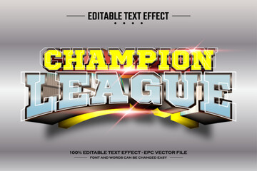Poster - Champion league 3D editable text effect template