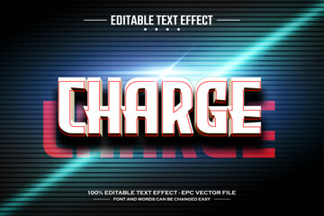 Poster - Charge 3D editable text effect template
