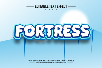 Poster - Fortress 3D editable text effect template