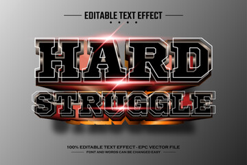 Poster - Hard struggle 3D editable text effect template
