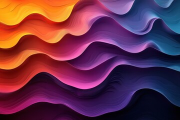 Poster - Vibrant abstract background with colorful wavy lines and cosmic textures