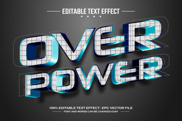 Poster - Over power 3D editable text effect template
