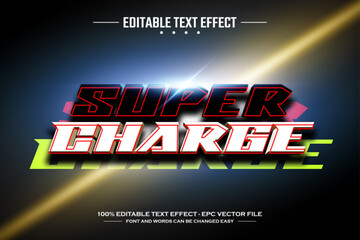 Poster - Super charge 3D editable text effect template