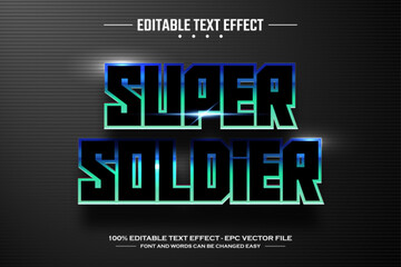 Poster - Super soldier 3D editable text effect template