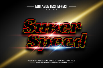 Poster - Super speed 3D editable text effect template