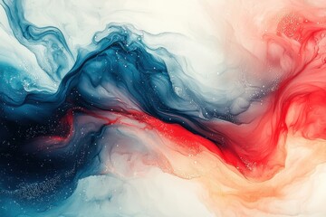 Poster - Abstract energy flow combining fiery red and cool blue tones
