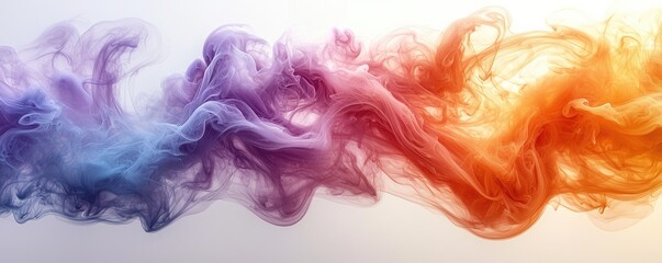 Poster - Colorful swirling abstract clouds of smoke in vibrant multicolor hues