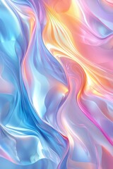 Poster - Abstract holographic background with colorful flowing wavy patterns