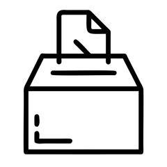 Poster - Illustration of a ballot box with a paper being inserted representing voting in a democratic election