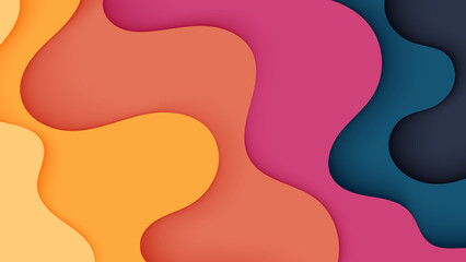 Poster - Colorful Abstract Vector Background with Curved Pattern and Artistic Design