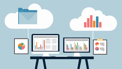Fototapete - vector illustration of business graph