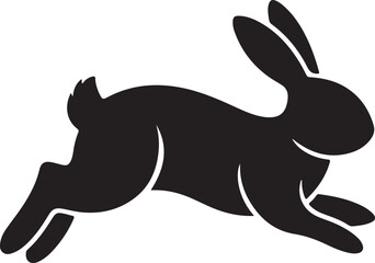 Fototapete - rabbit head peeking logo silhouette vector art illustration.