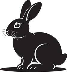 Fototapete - rabbit head peeking logo silhouette vector art illustration.