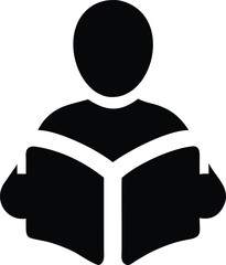 Fototapete - Reading or learning with book flat icon