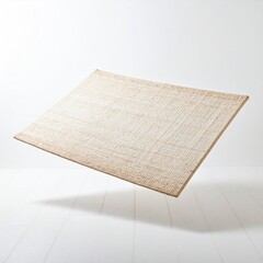 Poster - Woven Texture Indoor Mat Mockup Floating Above White Background Square Shape Detail