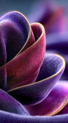 Poster - Soft, silky layers of violet, peach, and pink fabric textures with a shimmering surface forming smooth, undulating waves