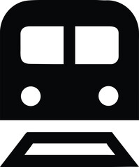Fototapete - Black And White Train Icons