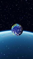 Wall Mural - Earth globe moving in space background