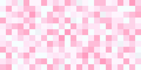 Poster - Glitch vector background with pink and white pixelated design  