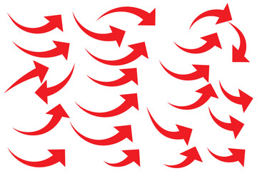 Poster - Black arrows icon vector set. Bold arrow symbol curved flat design isolated