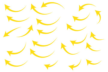 Poster - Black arrows icon vector set. Bold arrow symbol curved flat design isolated