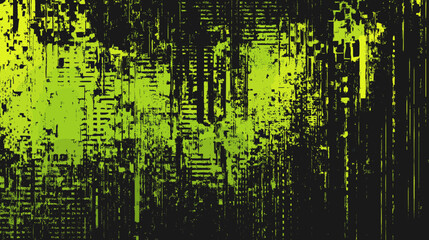 Poster - Grunge texture with dripping green paint on black background  