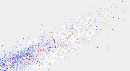 Poster - Colorful abstract illustration with scattered particles on grey background  