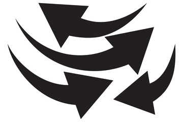 Poster - curved arrow png, black curved arrow icon ioslated on transparent background