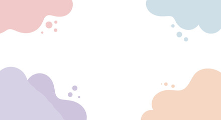 Poster - Hand-drawn flat vector-style illustration of pastel abstract shapes  