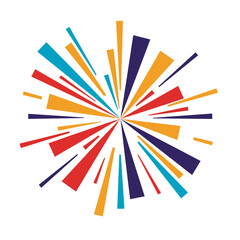 Poster - Colorful abstract burst graphic design with vibrant shapes and lines  