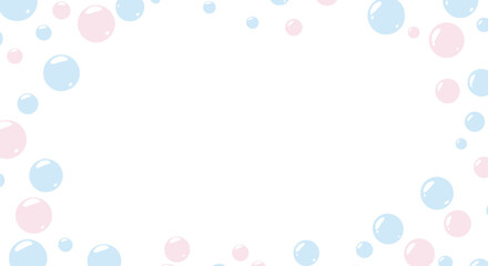 Poster - Hand-drawn flat vector-style illustration of colorful bubbles on white background  