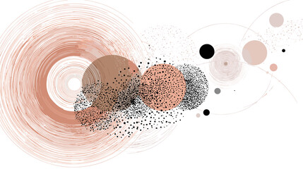 Poster - Abstract hand-drawn vector illustration of circular shapes and patterns  
