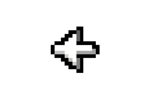 White Pixel Arrow on Black Background